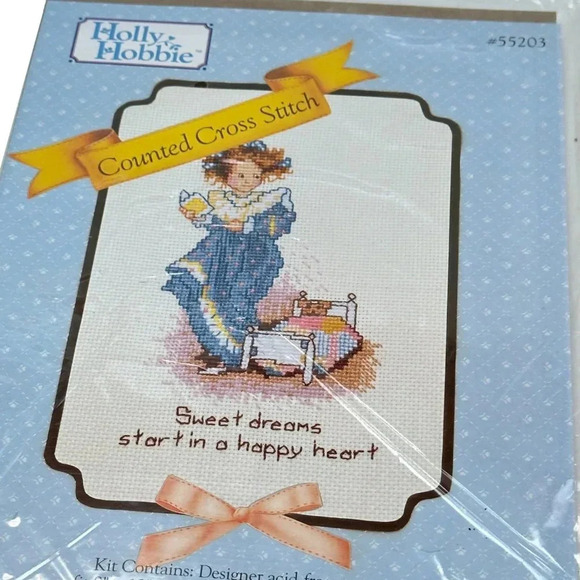 Holly Hobbie Counted Cross Stitch Kit Sweet Dream Happy Heart Distlefink NEW - Picture 3 of 4